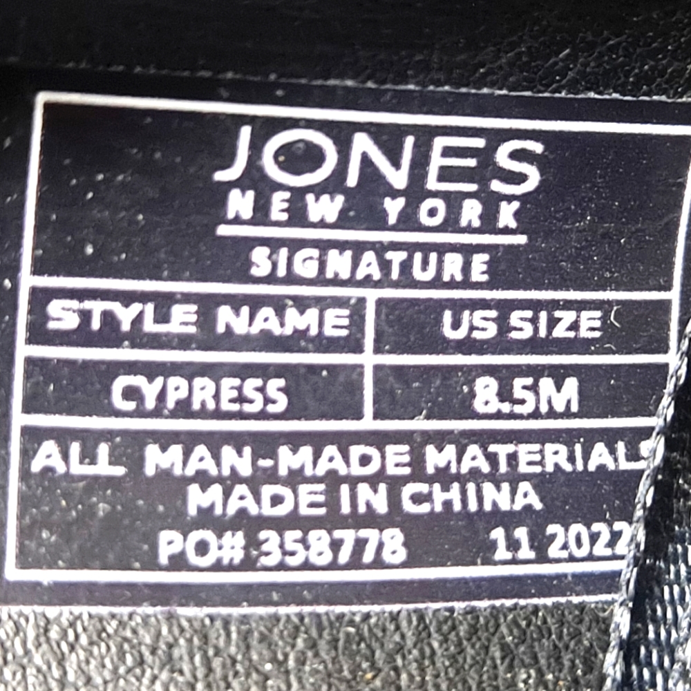 Jones New York Cypress Heeled Penny Loafers Women's 8.5M Black Patent 3" Heels - Picture 2 of 14